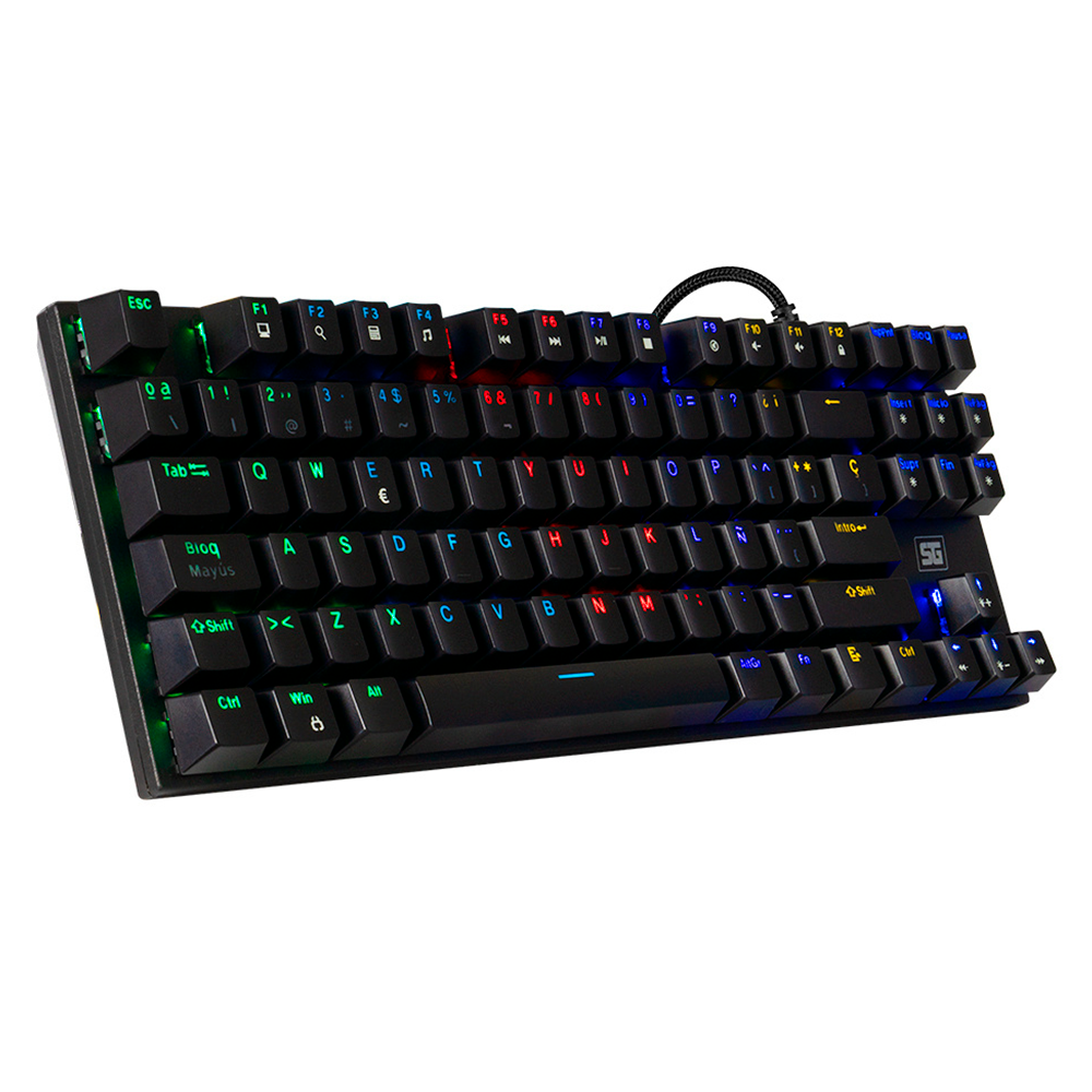Teclado Vorago Start The Game Kb-600 Mecanico Tkl Rgb Rainbow Negro