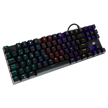 Teclado Vorago Start The Game Kb-600 Mecanico Tkl Rgb Rainbow Negro