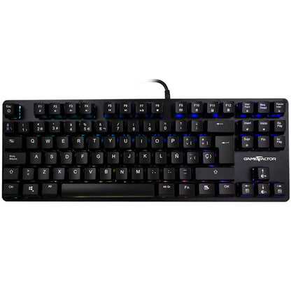 Teclado MecÁnico Tkl  / Game Factor /  Kbg500-bl, Rgb, Tenkeyless, Usb Negro