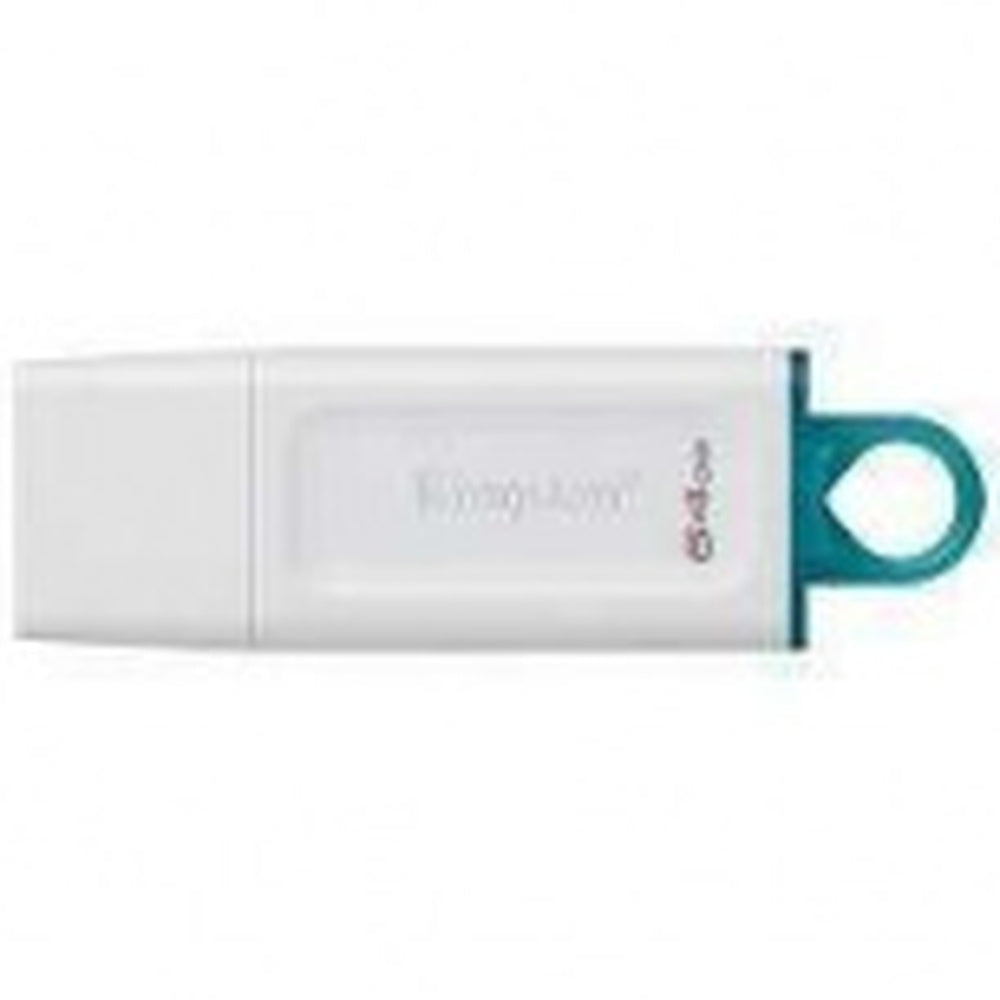 Memoria Flash Usb Kingston Data Traveler Exodia 64gb Gen 1 3.2 Tipo A Blanco C/anillo Azul Kc-u2g64-5r