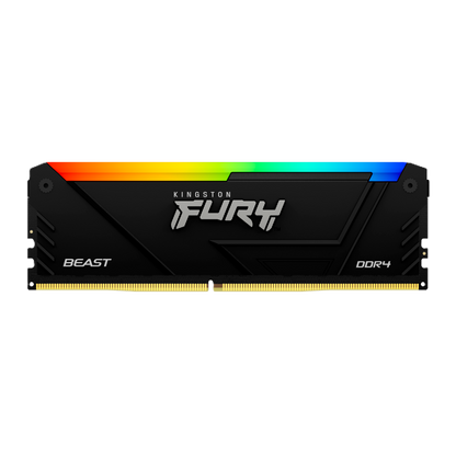 Memoria Ram Kingston Dimm Ddr4 8gb 3200mt/s Fury Beast Black Xmp Rgb Cl16 288pin 1.35v C/disipador De Calor P/pc/gamer/alto Rendimiento Kf432c16bb2a/8