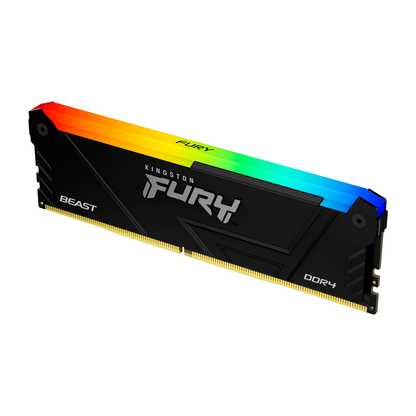 Memoria Ram Kingston Dimm Ddr4 32gb 3200mt/s Fury Beast Black Xmp Rgb Cl16 288pin 1.35v C/disipador De Calor P/pc/gamer/alto Rendimiento Kf432c16bb2a/32
