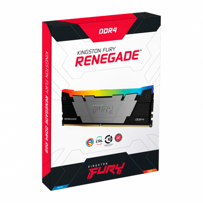 Memoria Ram Kingston Dimm Ddr4 32gb 3200mt/s Fury Renegade Black Xmp Cl16 288pin 1.35v C/disipador De Calor P/pc/gamer/alto Rendimiento Kf432c16rb2/32