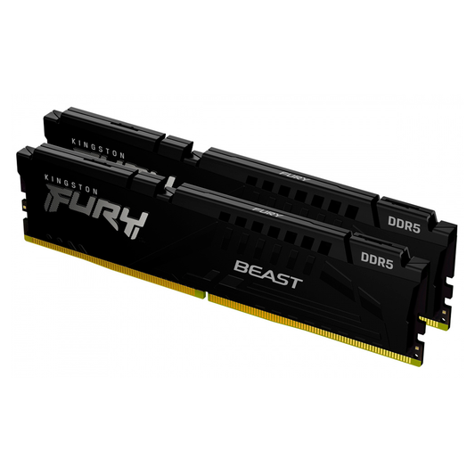 Memoria Ram Kingston Dimm Ddr5 32gb 2x16gb 6000mt/s Fury Beast Black Expo Cl36 288pin 1.35v C/disipador De Calor P/pc/gamer/alto Rendimiento Kit 2 Kf560c36bbe2k2-32