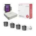 Kit Ip 4 Megapixel / Nvr De 4 Canales / 4 Cámaras Ip Dual Light Y Microfono Integrado / Bobina De Cable De 100 Mts / Disco Duro 1 Tb