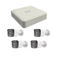 Kit IP 4 Megapixel / NVR de 4 Canales con 4 Puertos PoE / 4 Cámaras IP con Micrófono Integrado / Bala para Exterior