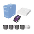 Kit IP 2 Megapixel / NVR de 8 Canales con 8 Puertos PoE / 4 Cámaras IP Bala para Exterior / Micrófono Integrado / Bobina de Cable de 305 mts / SSD 1 TB