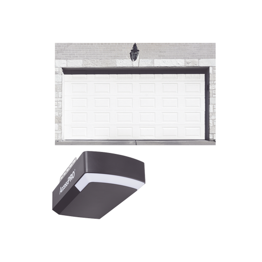 KIT COMPLETO Puerta GARAGE108SC / Cuadro Corto / Color blanco / Insulada / Incluye Motor FS1000APPRT / 1/2HP / Fuerte/Silencioso/Luz LED/Motor DC .