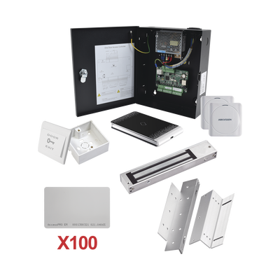 Kit De Control De Acceso Con Tarjeta Para 1 Puerta Con Lector De Entrada Y Salida  / Todo Incluido / Software Ivms4200 Incluido
