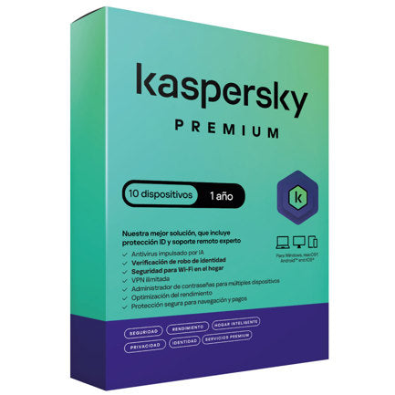 Kaspersky Premium 10 Disp 1 Año (fisica)