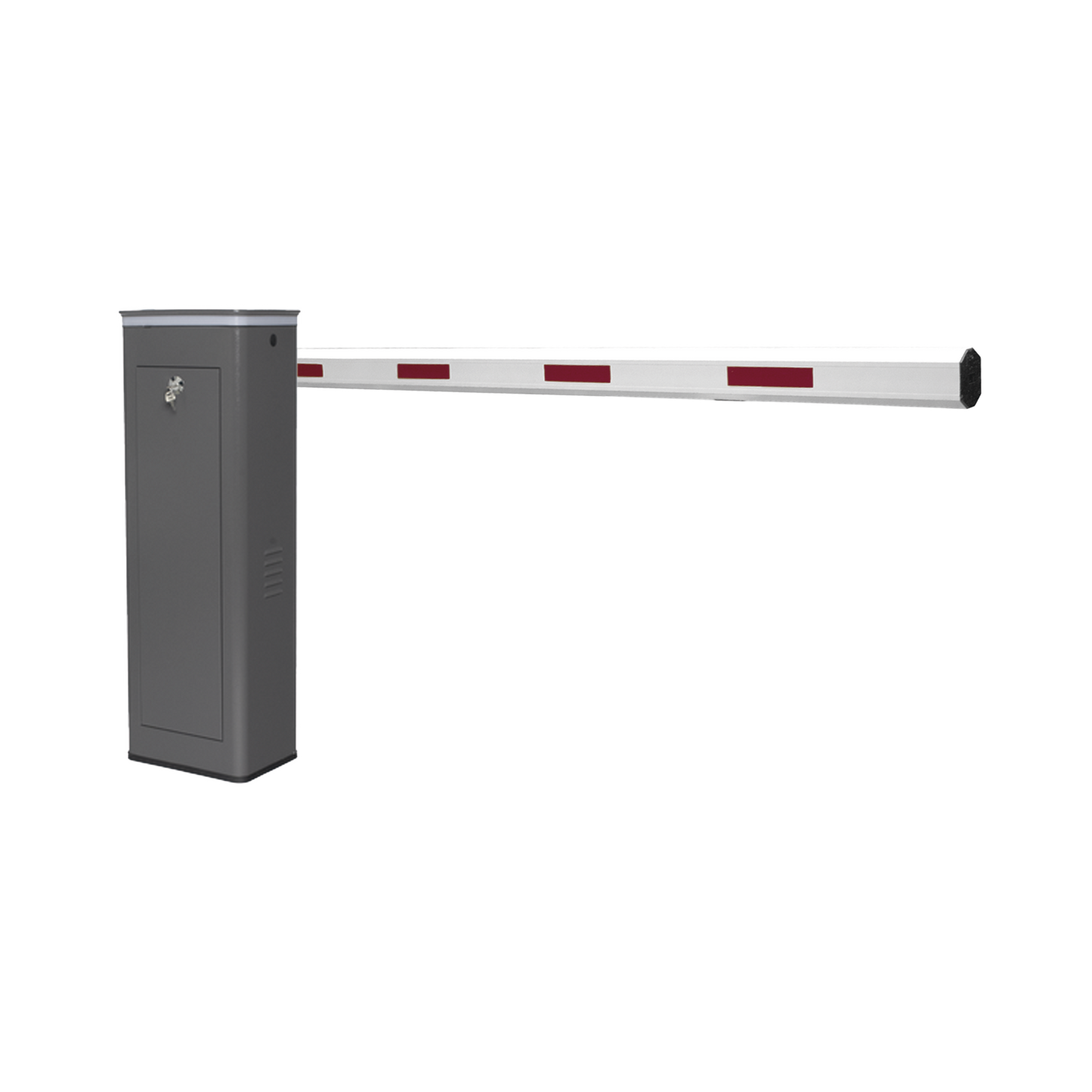 Kit de Barrera Vehicular Derecha y Brazo de 3 Metros / Finales de Carrera Ajustables por Programación / Movimiento Fluido / Diseño Elegante Color Gris / Con Corona Led Semaforizada