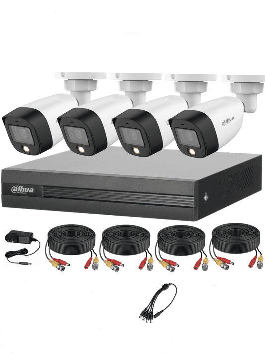 Kit De Camaras/ Dahua/ Fullcolorkit-a Dvr 4 Canales Full Color De 2 Mp Con Audio/ Dvr Cooper-i Wiz/ Con Ia/ 4 Camfull Color De 2 Mp Con Microfono Integrado/ 4 Ch 1 Ip/ 4 Smd Plus