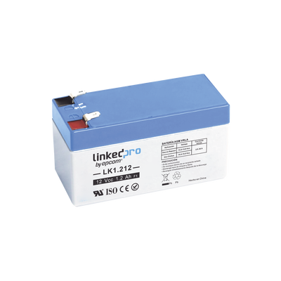 Batería 12 V / 1.2 Ah / UL / 5 Años vida útil promedio / Para uso en equipo electrónico /Alarmas de Intrusión / Incendio/ Control de acceso / Video Vigilancia / Terminales F1  ( Incluye adaptador F2 )