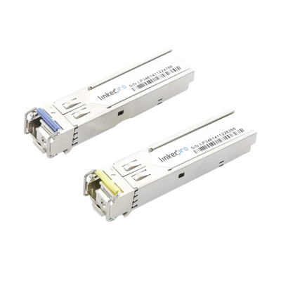 Transceptores Ópticos Industriales Bidireccionales Sfp (mini-gbic) / Monomodo 1310 & 1550 Nm / 1.25 Gbps / 1000base-bx / Conector Lc/upc Simplex / Ddm / Hasta 10 Km / 2 Piezas