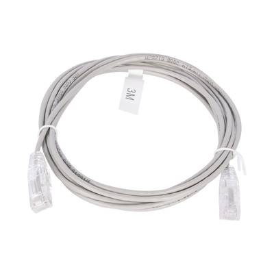 Cable De Parcheo Slim Utp Cat6 - 3 Metros (9.84 Pies) Gris Diámetro Reducido (28 Awg)