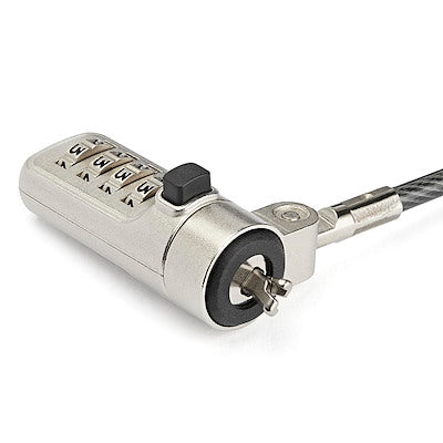 Candado De Seguridad Para Laptop Seguro Combinacion De 4 Digitos Para Dispositivos Con Wedge De 2m - De Acero Revestido En Vinilo - Startech.com Mod. Ltlocknbl