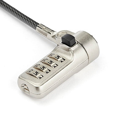 Candado De Seguridad Para Laptop Seguro Combinacion De 4 Digitos Para Dispositivos Con Wedge De 2m - De Acero Revestido En Vinilo - Startech.com Mod. Ltlocknbl