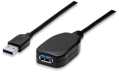 Cable USB, manhattan,V3.0 Ext. Activa  5m Negro