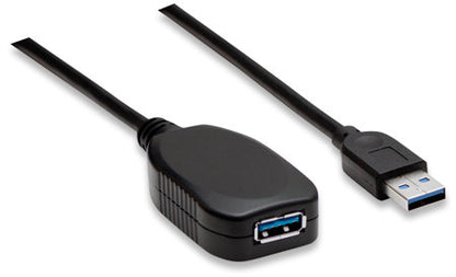 Cable USB, manhattan,V3.0 Ext. Activa  5m Negro