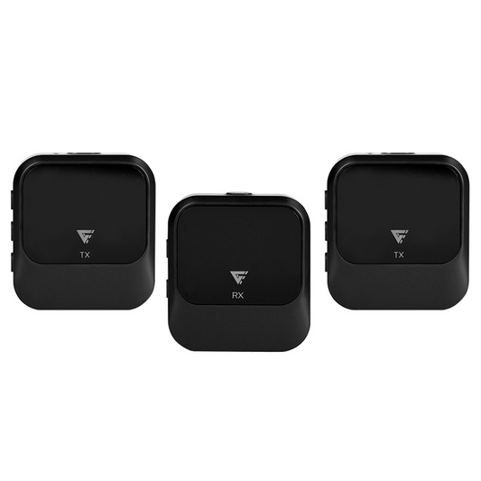Kit 2 Micrfonos Lavalier / Game Factor / Mcl650 Usb C, 2.4ghz, Ultra Baja Lat, Canc De Ruido, Negro.