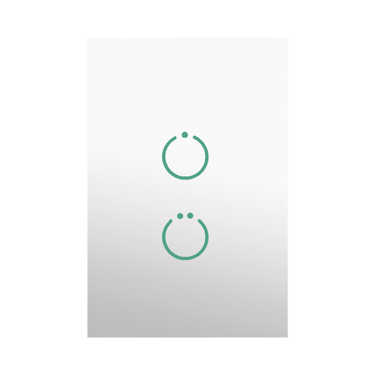 (ZWAVE) Interruptor On/Off panel táctil touch inalámbrico Zwave Plus 2 botones. Compatible con Hubitat HC8, Álula  M2M, otro