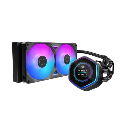 Disipador De Enfriamiento Liquido Cooler Master Masterliquid Atmos Ii Lcd 240 / Argb / Negro / Gamer