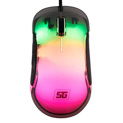 Mouse / Vorago Start The Game / Mo-505, Alambrico Rgb Neon Hasta 7,200 Dpis Usb Trasparente