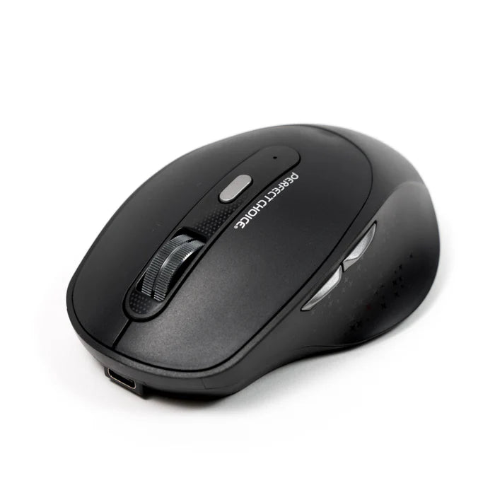 Mouse Inalambrico 1600 Dpi Optico Recargable Ergonomico Silencioso Perfect Choice Clix - Negro