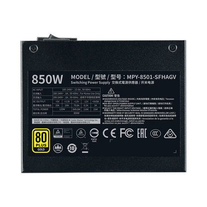 Fuente De Poder Cooler Master / 850w / V Sfx Atx 3.1 / Sfx 12v / 80 Plus/ Gold / Modular / Gamer
