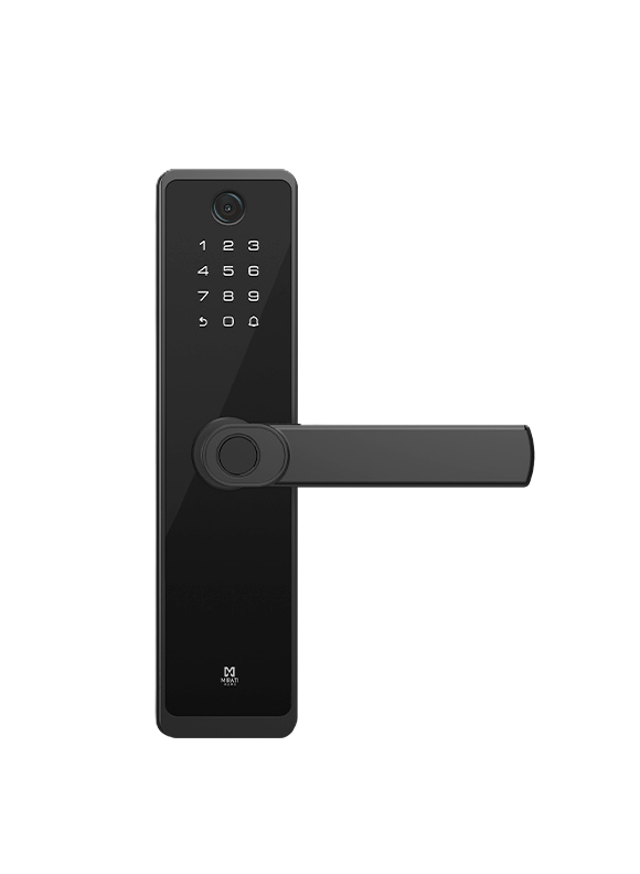 Cerradura Inteligente Con Cámara Y Timbre, Detección De Huella Dactilar, Tarjeta Rfid, Conectividad Wifi, Combinación Numérica Y Llave Física, De Aleación De Aluminio Y Cristal Templado.