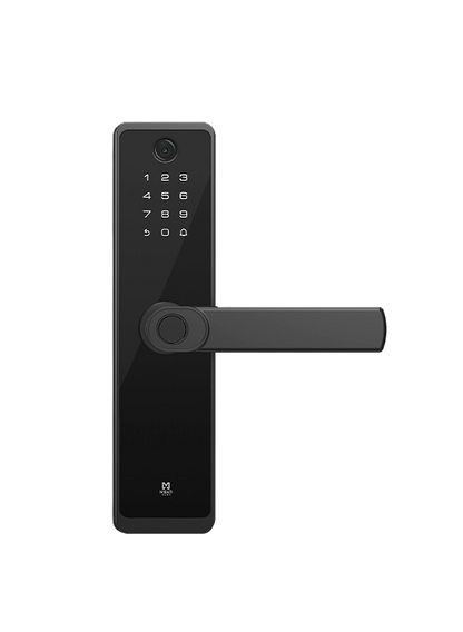 Cerradura Inteligente Con Cámara Y Timbre, Detección De Huella Dactilar, Tarjeta Rfid, Conectividad Wifi, Combinación Numérica Y Llave Física, De Aleación De Aluminio Y Cristal Templado.