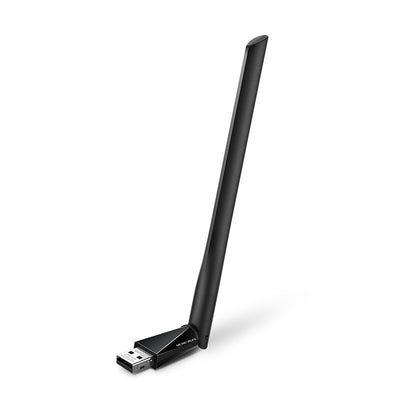 Tarjeta De Red Usb Mercusys Mu6h Banda Dual Ac650 5ghz 433mbps 2.4ghz 200mbps 1 Antena Externa De Alta Ganancia