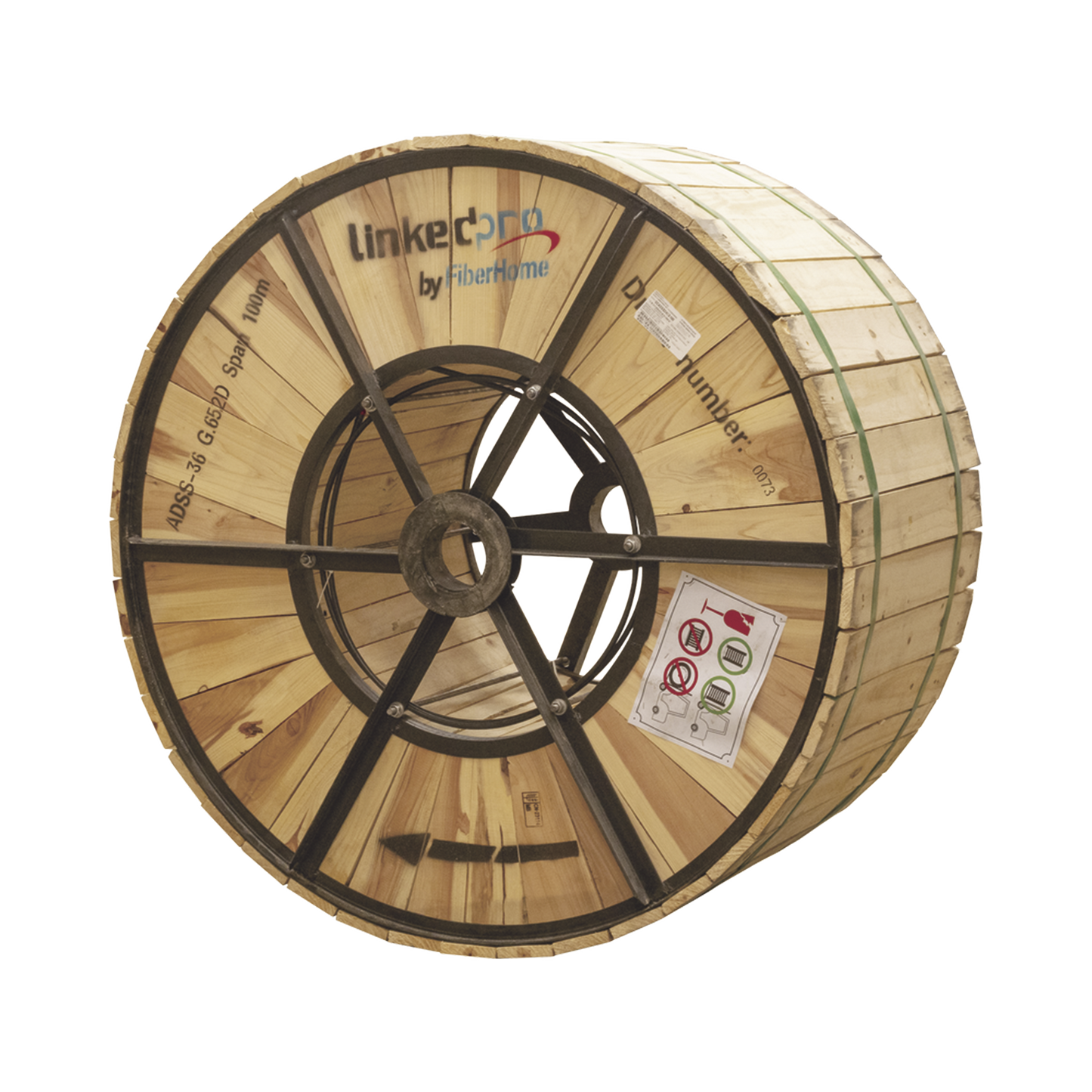 Carrete de 4 km de Fibra Óptica Aérea (ADSS) G.652D, Monomodo de 36 Hilos, Exterior, Span 100, Loose Tube