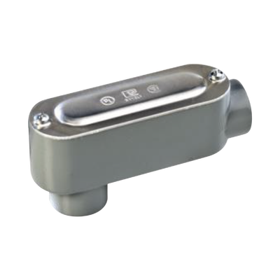 Caja oval roscada tipo LB de 2 1/2" corta (63.5 mm) incluye tapa y tornillos.