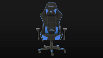 Silla Ocelot Gaming Ost-electric Blue / Tela Automotriz / Base Nylon Ajustable / Descansabrazos 1d / Piston Clase 4 / Reclinable 90-155 Grados / Hasta 150kg / Cojines Lumbar Y Cervical / Color Negro C