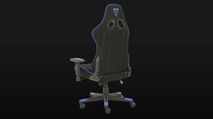 Silla Ocelot Gaming Ost-electric Blue / Tela Automotriz / Base Nylon Ajustable / Descansabrazos 1d / Piston Clase 4 / Reclinable 90-155 Grados / Hasta 150kg / Cojines Lumbar Y Cervical / Color Negro C