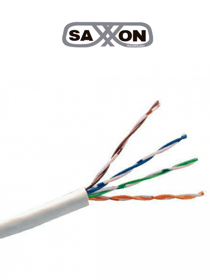 Cable Utp Saxxon Blanco Categoria 6/ Cca/ Bobina 305 Mts/ Redes/ Video/4 Pares