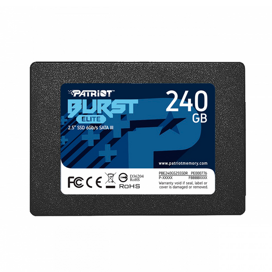 Unidad De Estado Solido Interno 240gb Patriot Burst Elite 2.5 Sata 3 Lect.450/escr.320mbs 7mm Pc/laptop/minipc Sin Backet