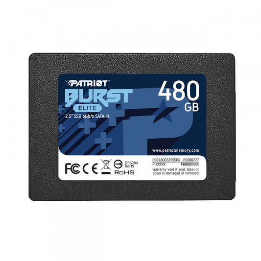 Unidad De Estado Solido Interno Patriot Burst Elite 480gb 2.5 Sata Lect.450 Escrit.320 Mbs 7mm Pc Laptop Minipc Sin Bracket