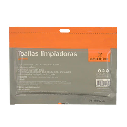 Toallas Limpiadoras Antiestaticas Para Pantallas Y Monitores Perfect Choice 20 Piezas