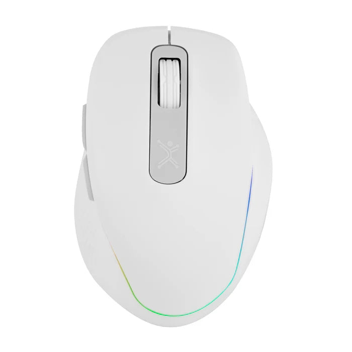 Mouse Inalambrico 1000 A 1600 Dpi Recargable Conector Usb Clic Silencioso Luz Rgb Ergonomico Perfect Choice Lumier Pro - Blanco