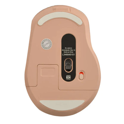 Mouse Inalambrico 1600 Dpi Optico Recargable Ergonomico Silencioso Perfect Choice Clix - Caqui