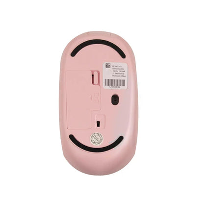 Mouse Inalambrico Optico Ergonomico 1000 Dpi Receptor Dual (usb Y Tipo C) Silencioso Perfect Choice Whisper - Rosa