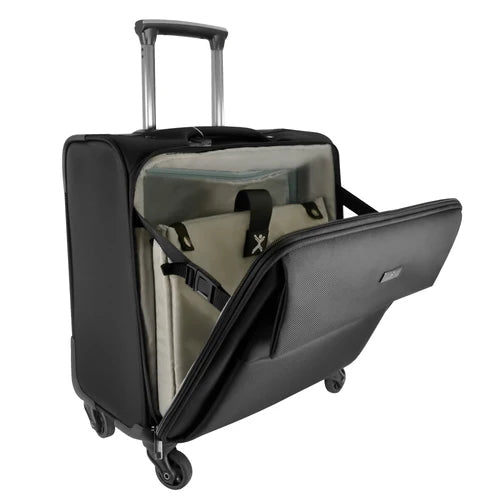 Maleta De Viaje Rotacion 360 Grados En Ruedas Con Trolley Y Compartimiento Para Laptop 15.6 Pulgadas Perfect Choice Prit - Negro