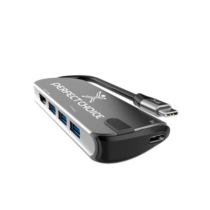Adaptador Hub Conector Usb Tipo C Con 3 Puertos Usb A Hembra / 1 Hdmi Perfect Choice - Gris