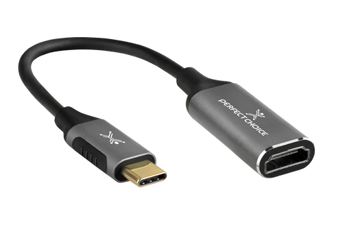 Adaptador Conector Usb Tipo C Cable 14.5 Centimetros Hdmi 4k 60 Hz Full Hd Perfect Choice - Gris