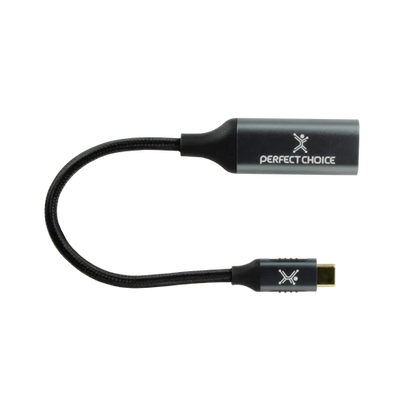 Adaptador Conector Usb Tipo C Cable 14.5 Centimetros Hdmi 4k 60 Hz Full Hd Perfect Choice - Gris