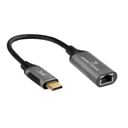 Adaptador Usb Tipo C A Ethernet Rj45 Hasta 1000 Mbps Perfect Choice - Gris