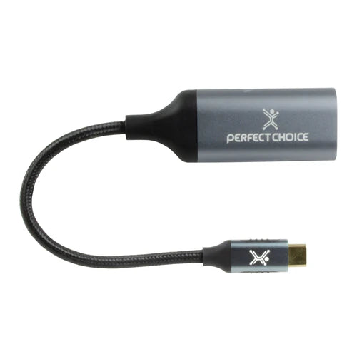 Adaptador Usb Tipo C A Ethernet Rj45 Hasta 1000 Mbps Perfect Choice - Gris