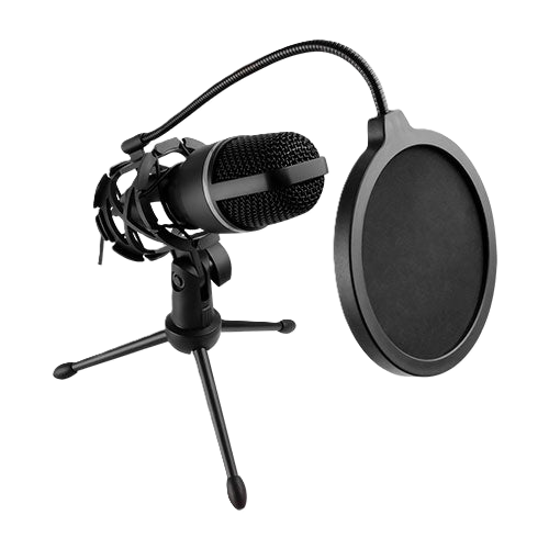 Microfono 3.5mm Con Filtro Y Tripie Perfect Choice Negro